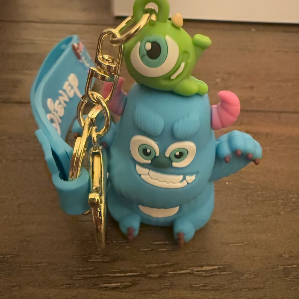 Disney Blue Monster’s Inc Sully Keychain Toy Rubber Strap New